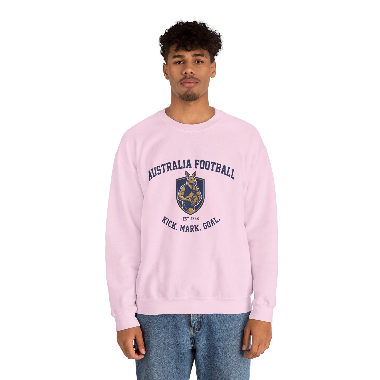 Australia Football Crewneck Sweatshirt – Kangaroo Emblem "Kick. Mark. Goal." - Image 23