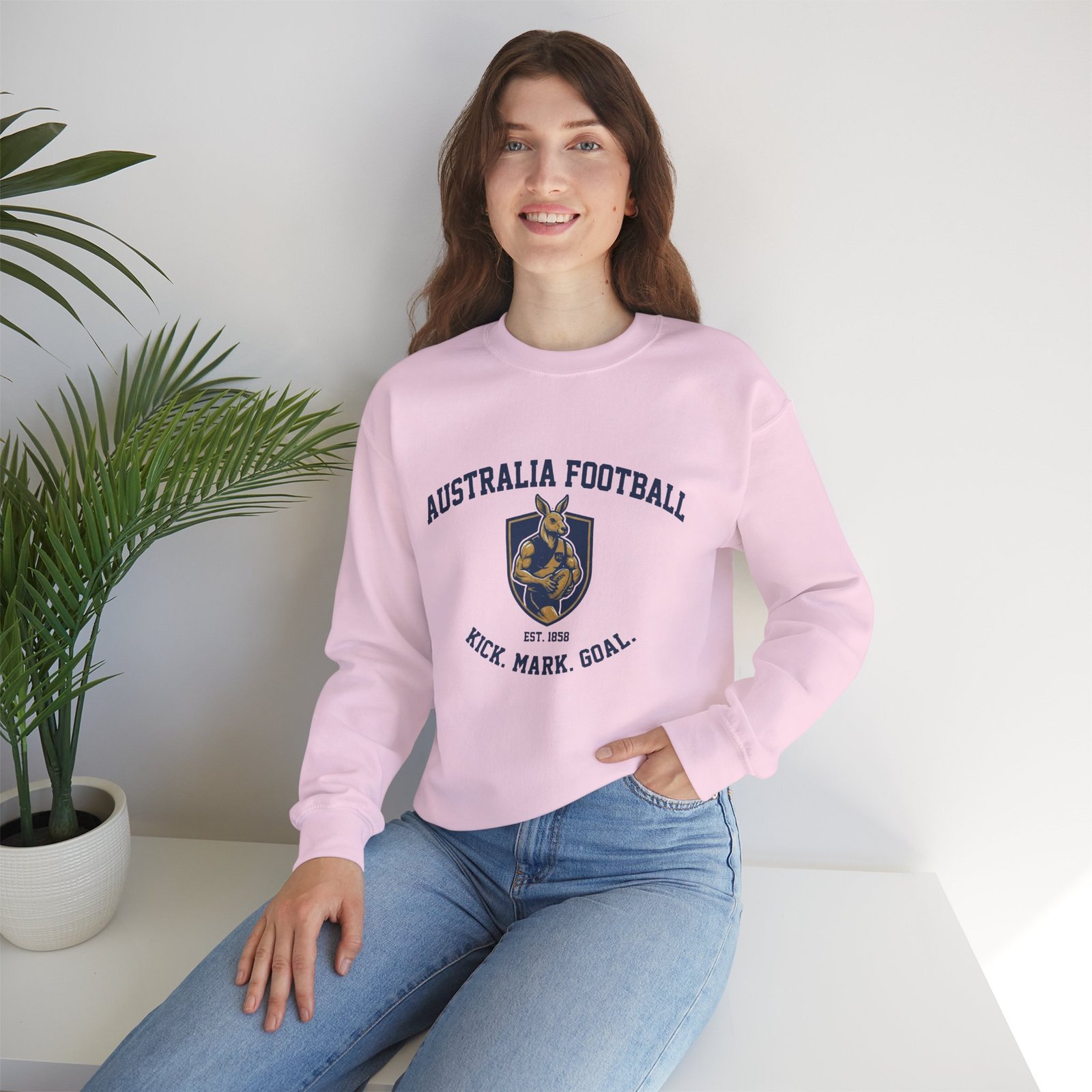 Australia Football Crewneck Sweatshirt – Kangaroo Emblem "Kick. Mark. Goal." - Image 22