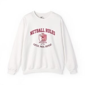 Netball Rules Crewneck Sweatshirt — Australia Catch, Pass, Repeat