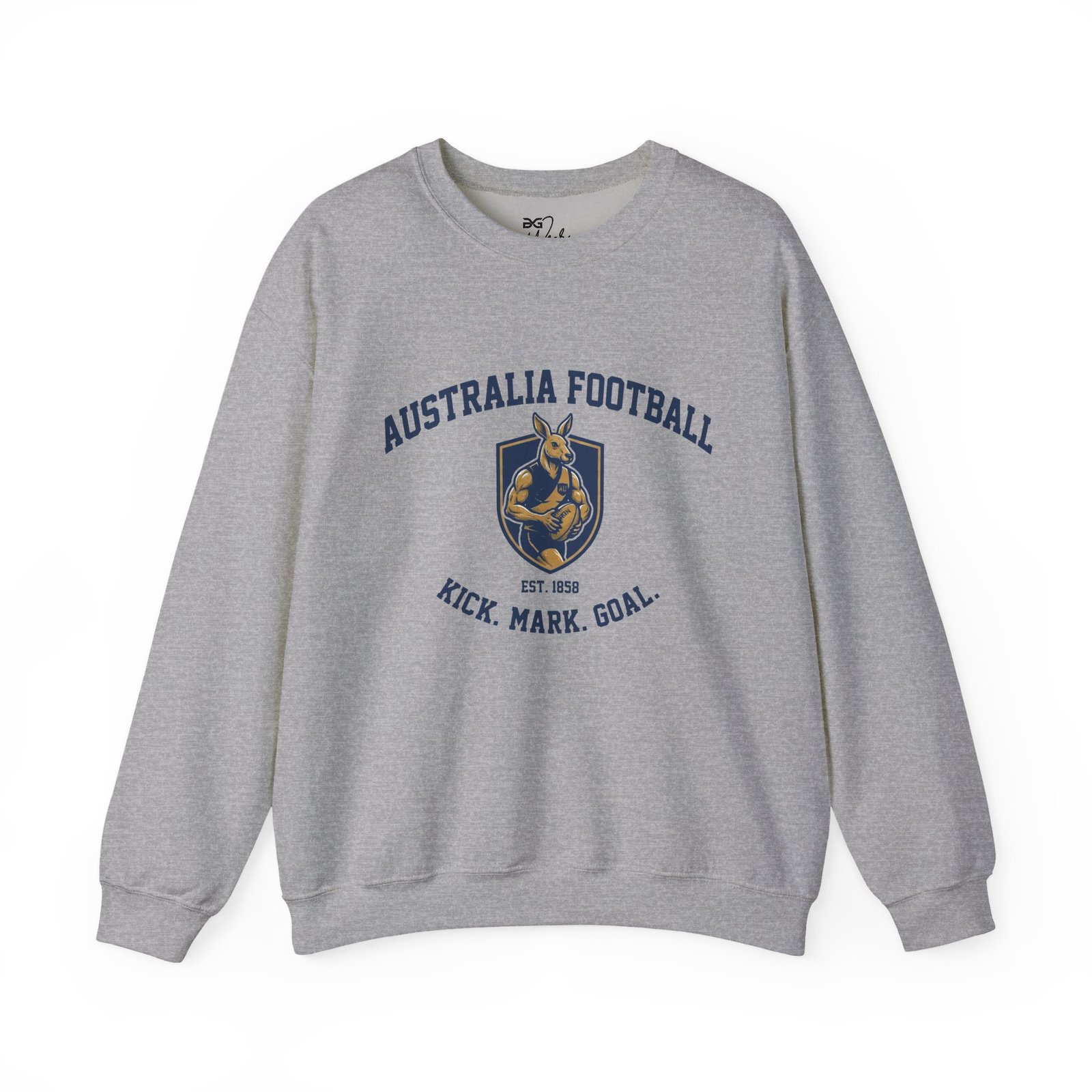 Australia Football Crewneck Sweatshirt – Kangaroo Emblem "Kick. Mark. Goal." - Image 7