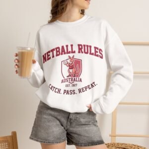 Netball Rules Crewneck Sweatshirt — Australia Catch, Pass, Repeat