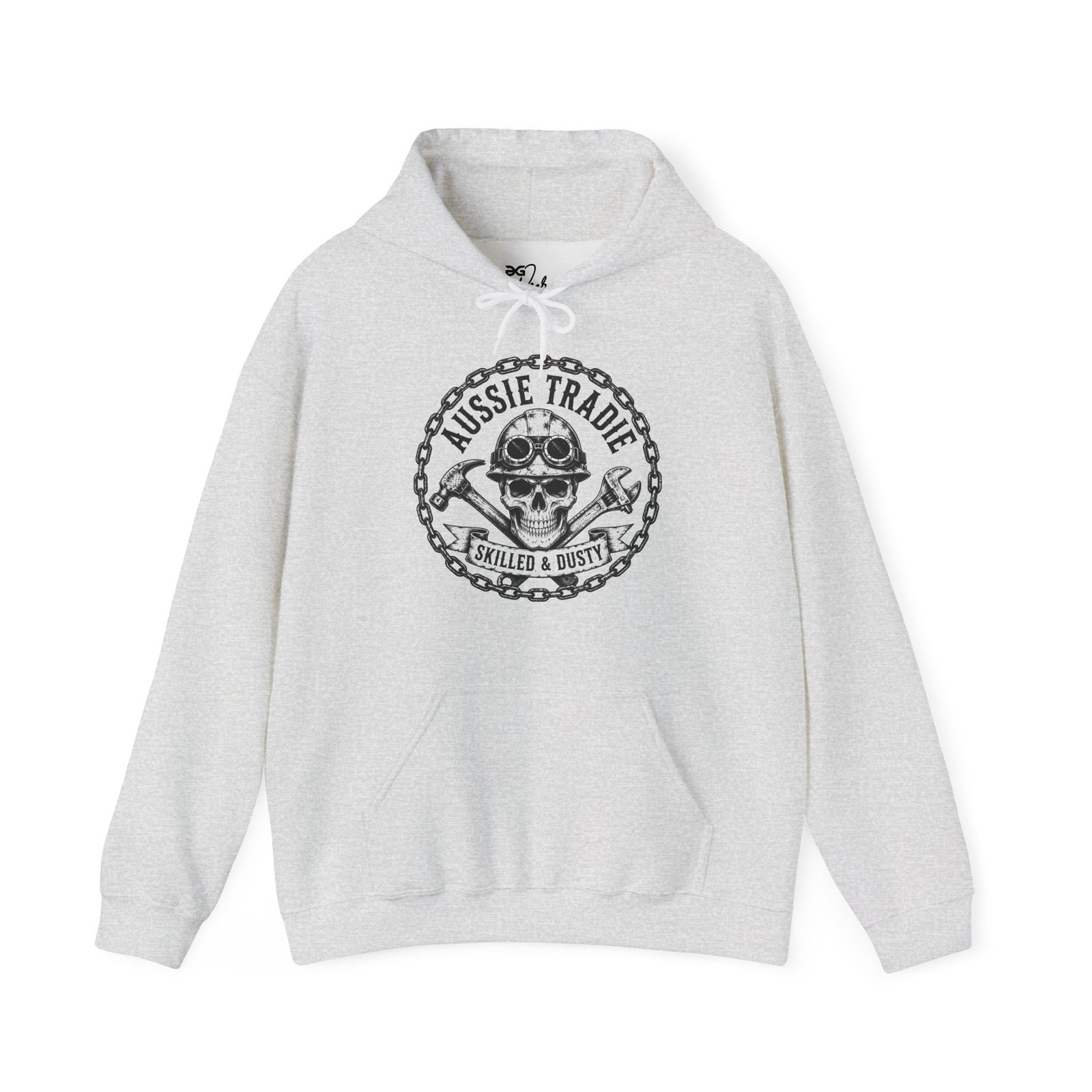 Aussie Trades Skull Hoodie – Skilled & Dusty Emblem Hooded Sweatshirt - Image 9