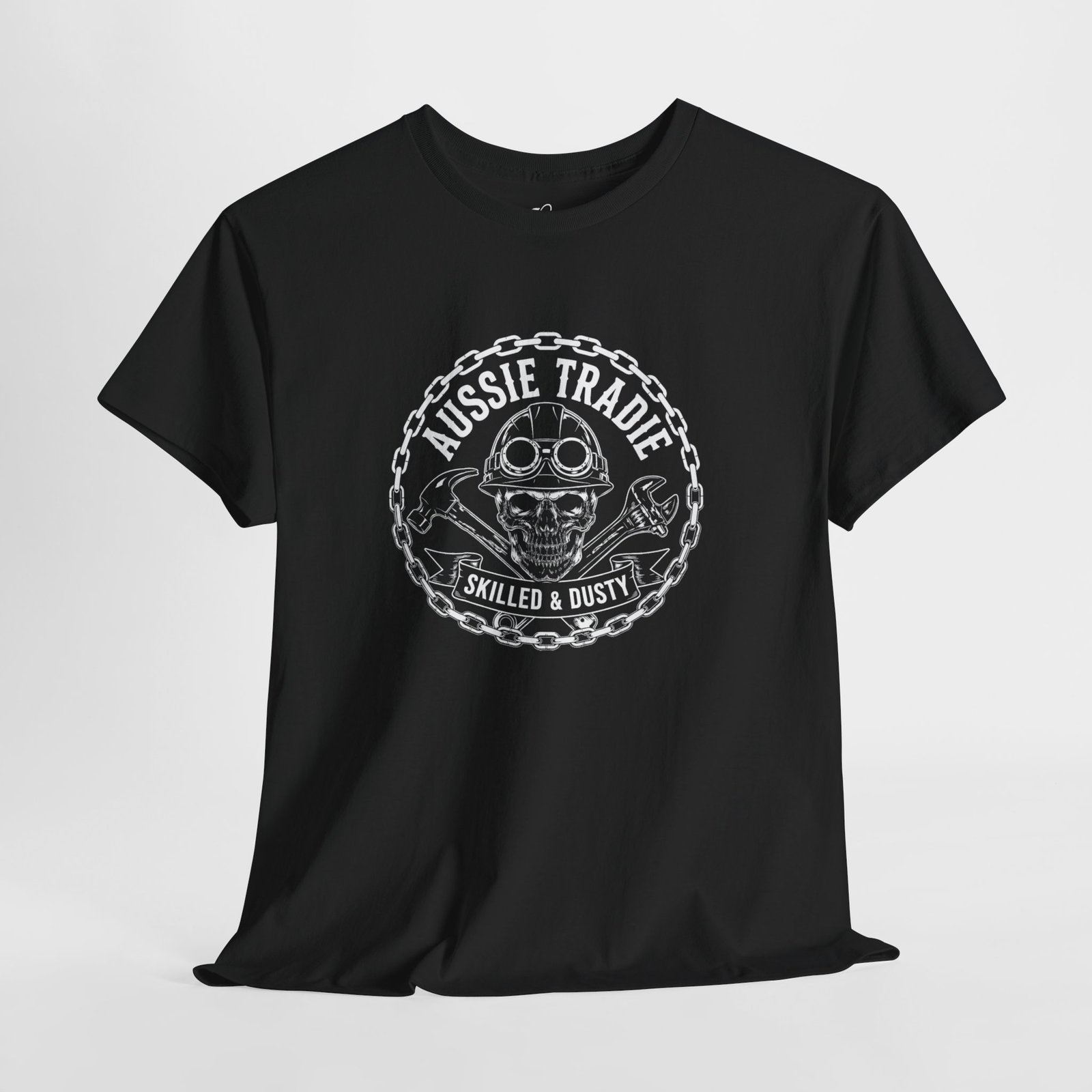 Aussie Trade Skull Tee — Skilled & Dusty Mechanics Shirt