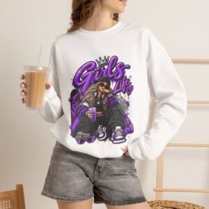 Girls Life Crewneck Sweatshirt — Purple Streetwear Graphic