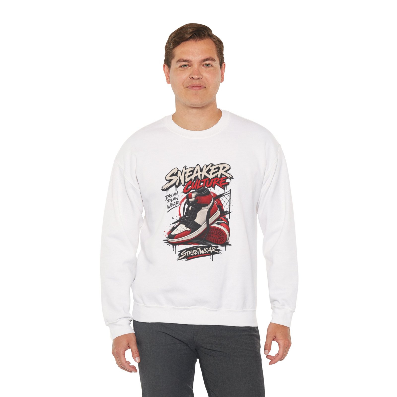 Sneaker Culture Crewneck Sweatshirt — Streetwear Retro Basketball Shoe Graphic - Image 24