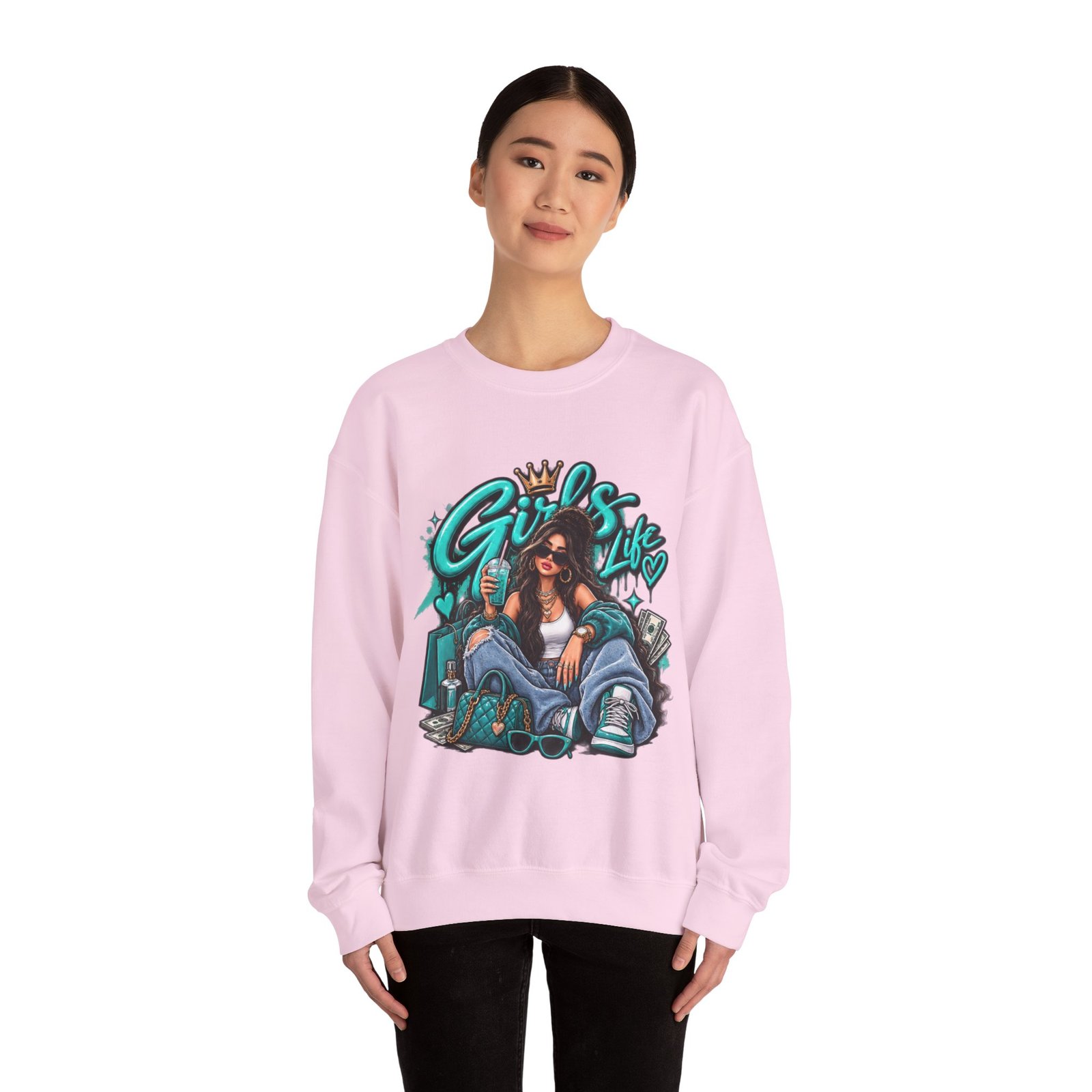 Girls Life Crewneck Sweatshirt — Retro Streetwear Graphic Pullover - Image 24