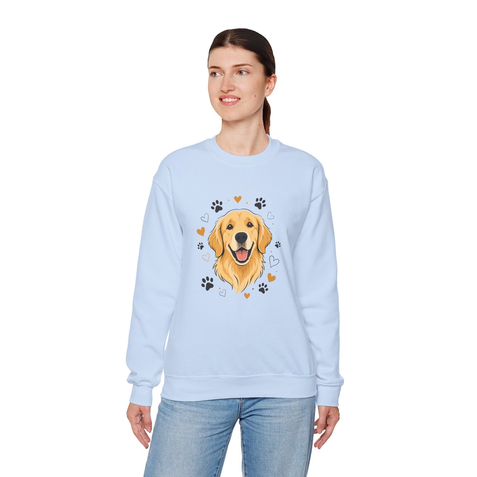 Golden Retriever Sweatshirt — Cute Paw Print Dog Lover Crewneck - Image 25