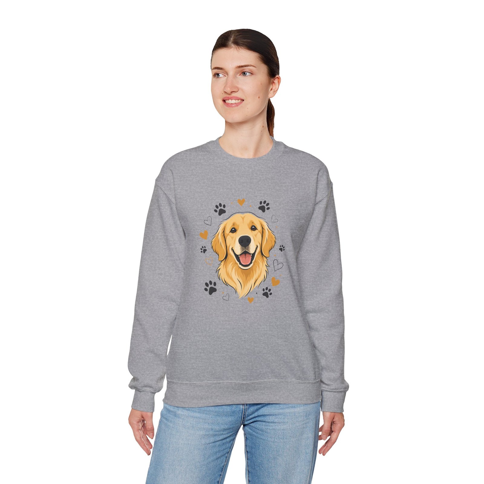 Golden Retriever Sweatshirt — Cute Paw Print Dog Lover Crewneck - Image 18