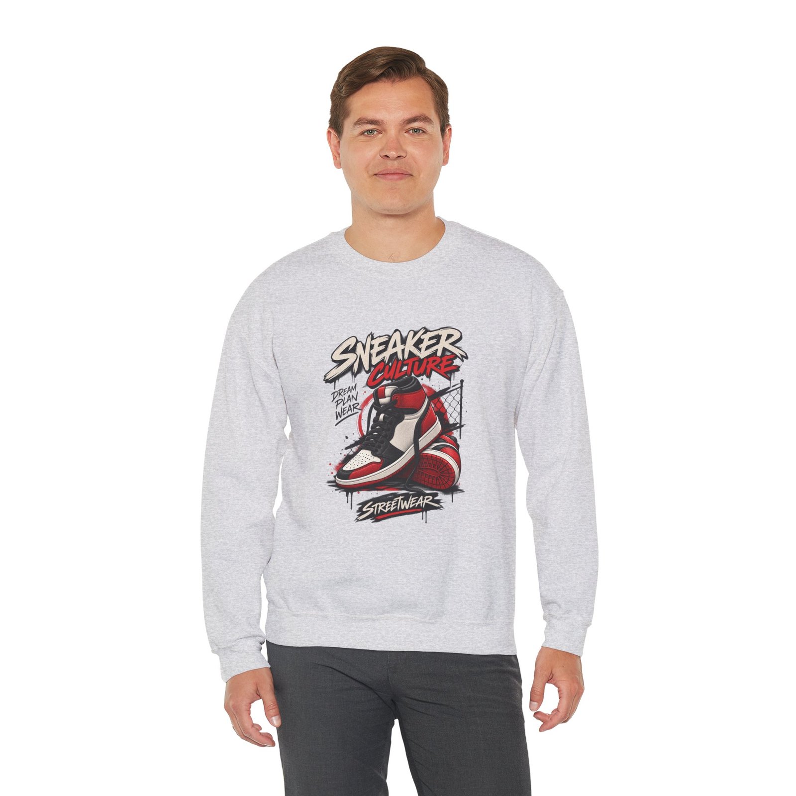 Sneaker Culture Crewneck Sweatshirt — Streetwear Retro Basketball Shoe Graphic - Image 6