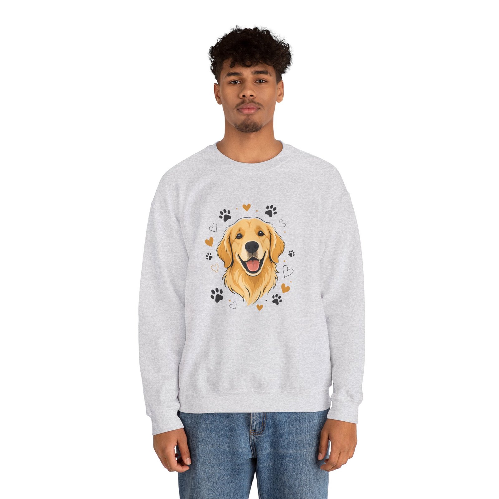 Golden Retriever Sweatshirt — Cute Paw Print Dog Lover Crewneck - Image 10
