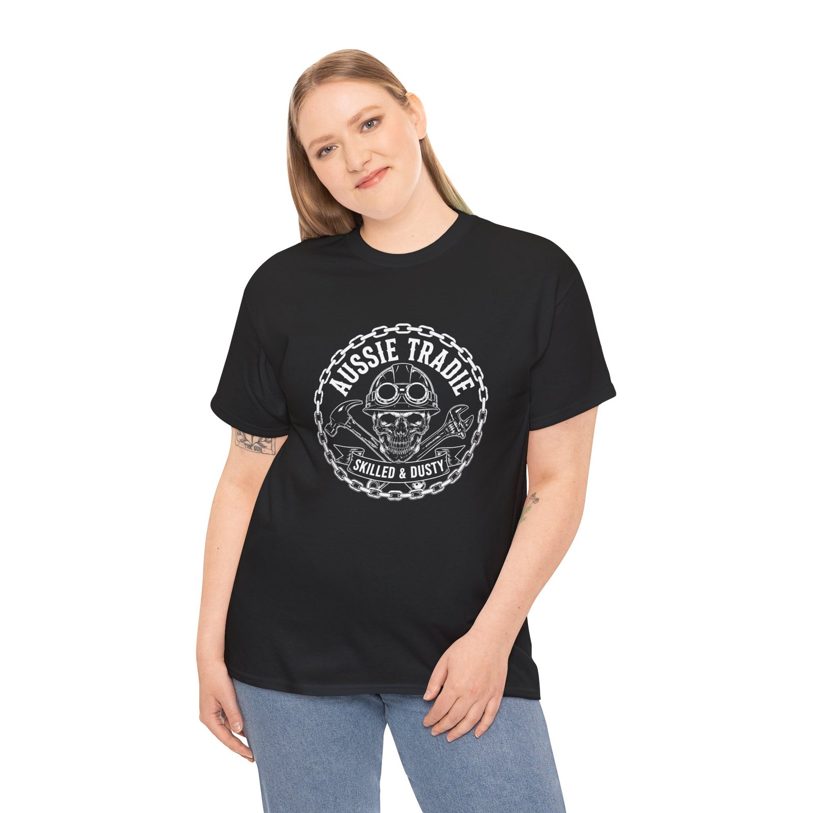Aussie Trade Skull Tee — Skilled & Dusty Mechanics Shirt - Image 5